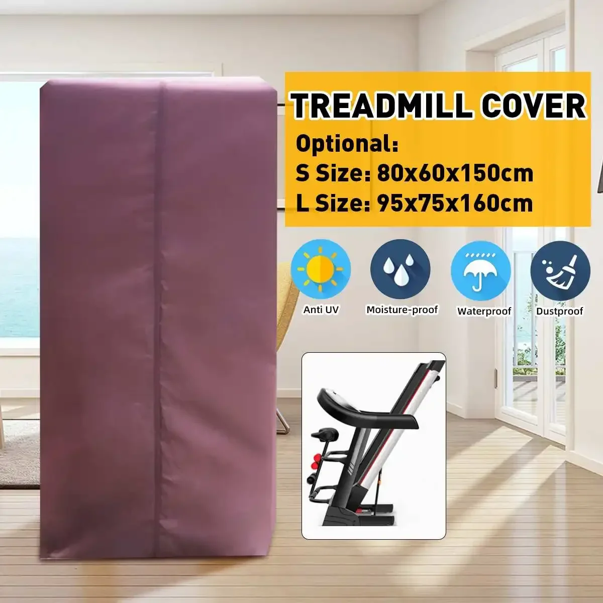 Waterproof Dust Covers Shelter Treadmill Cover Indoor Outdoor Running Jogging Machine Dust Proof Shelter Protection Treadmill