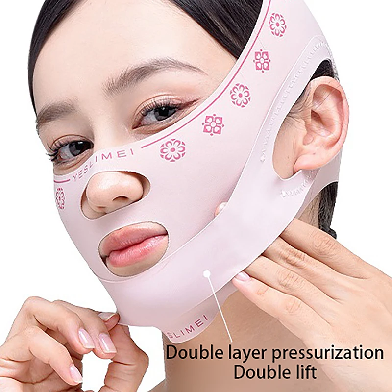 Double Layer Face Slimming Bandage V Line Face Shaper Chin Cheek Lift Up Belt Facial Massage Strap Face Skin Care Beauty Tool