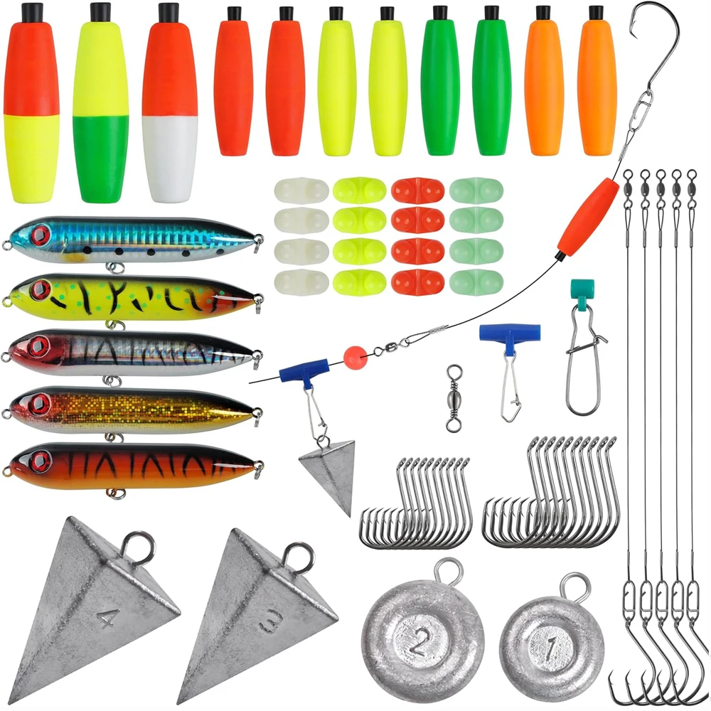 santee rig making kit com peg floats plataformas gancho circulo peso piramide isca de pesca acessorios de pesca 91 pcs 01