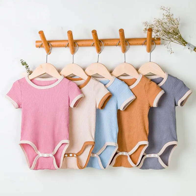 

New baby summer solid color baby jumpsuit