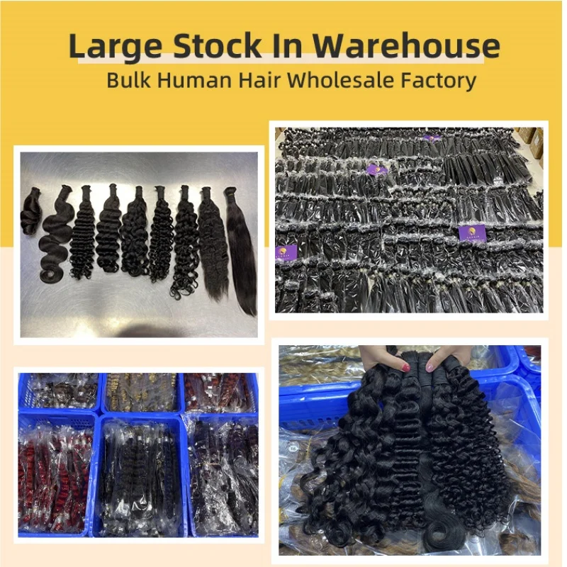 فضفاض موجة عميقة عذراء الشعر البشري الطبيعي لضفائر بوهو 14-24 بوصة 100 جرام البوهيمي الشعر البشري لتضفير وصلات شعر