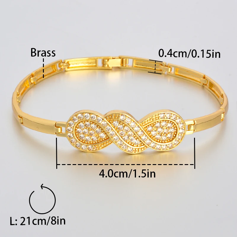 Link Chain Geometry Bracelet for Women Aesthetic Gold Color Zircon Bangle Vintage Jewelry Accessories Party Engagement Girl Gift