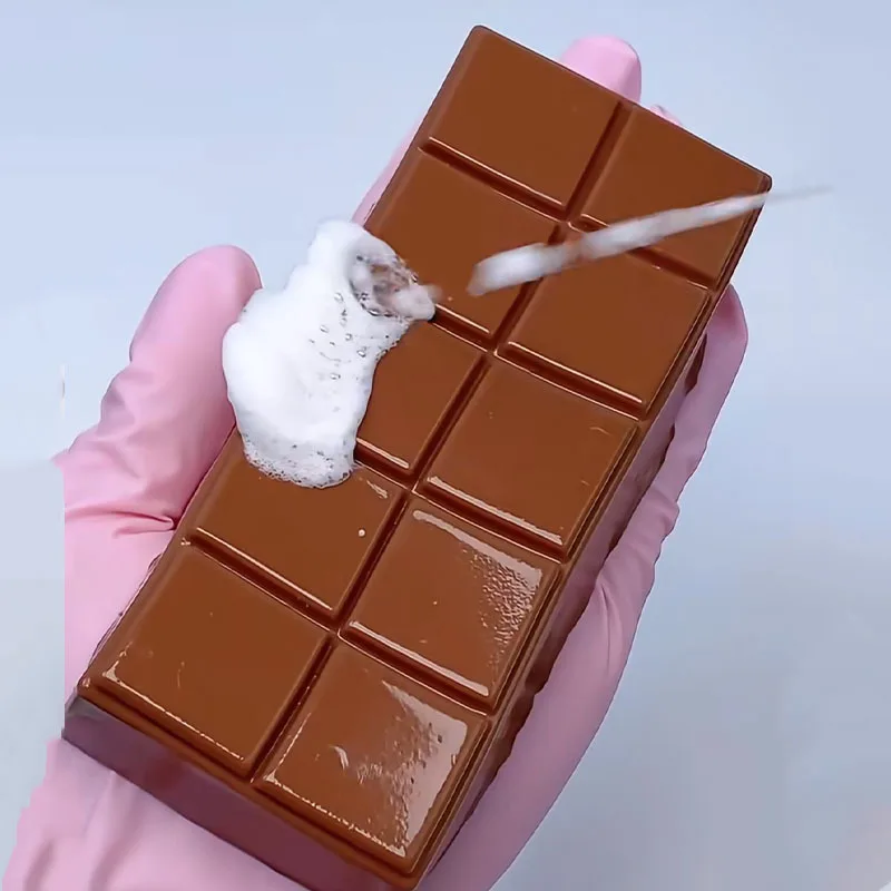 스퀴시 초콜릿 바 스퀴즈 장난감 슬로우 라이징 화이트 초콜릿 바 끈적한 장난감 모형 음식 스트레스 해소 손 휴식 선물