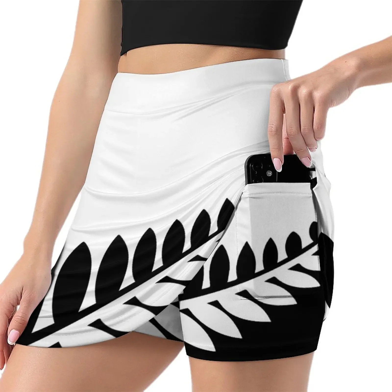 New Zealand - Black & White Flag Mini Skirt Women's clothing Clothes for summer