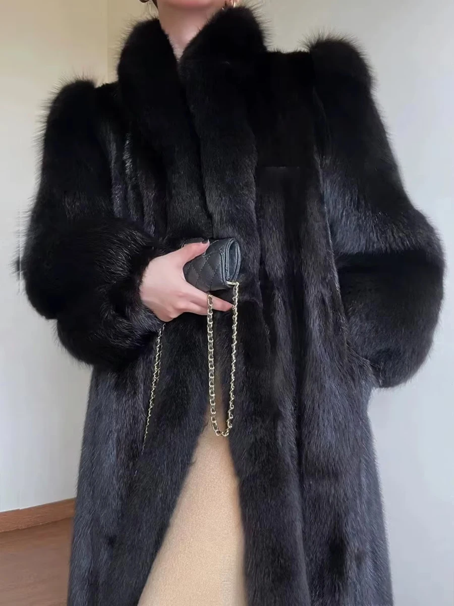 HDHOHR 2026 Winter Elegant Luxury Chic Thick Warm Soft Faux Fox Fur Coat Women Long Mink Fur Warm Classic Fluffy Fur Jacket