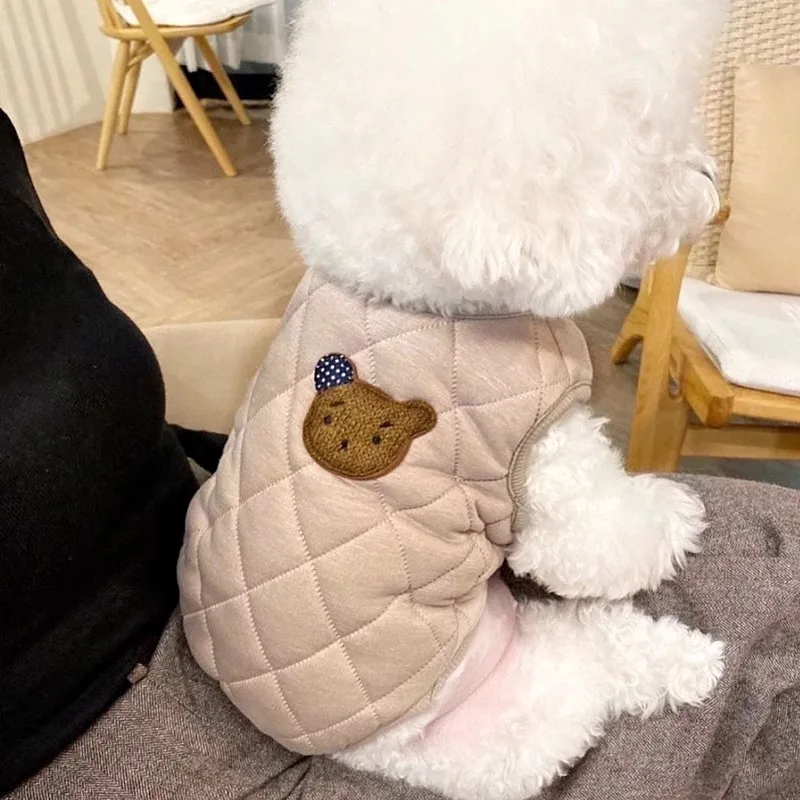 Pet Pomeranian Onesie Winter Warm Dog Clothes Bichon Pajamas Teacup Dog Puppy Cat Soft Pajamas Cartoon Sheep Clothing send scarf