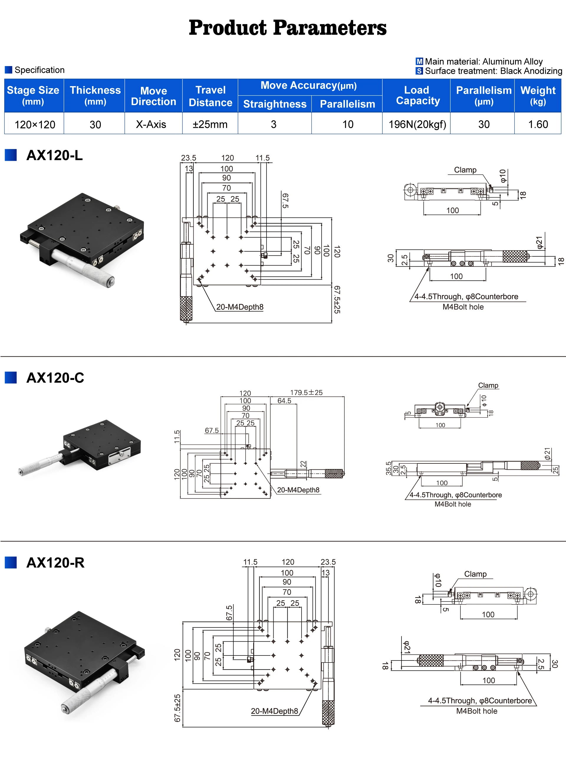 AX120 120*120 مللي متر التصنيع باستخدام الحاسب الآلي رؤية محاذاة عبر الأسطوانة دليل عالية الحمولة X-محور دليل كتل دليل خطي #4