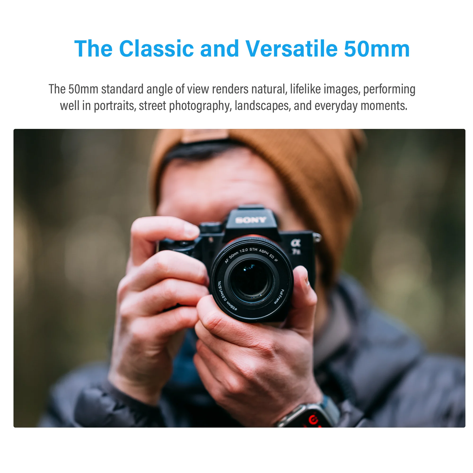Viltrox AF 50mm F2.0 Air Full Frame Camera Lens Portrait Vlog Prime Lens for Sony E Mount Camera A7C2 ZV-E10 FX30 ZV-E1 A7M4 - Image 5