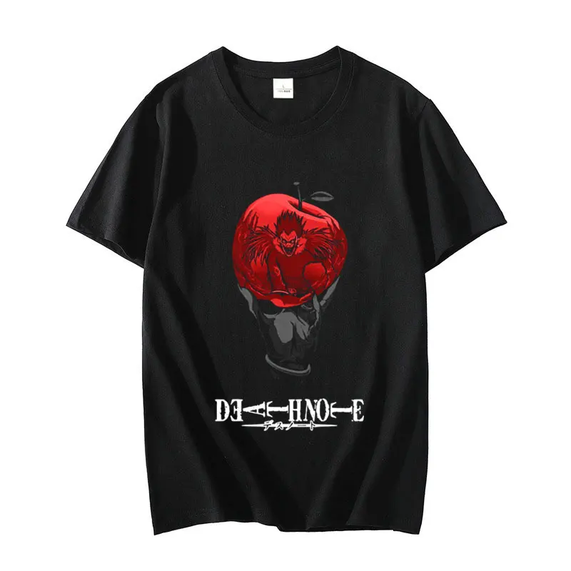 Death Note Men T-shirt Summer Short Sleeve Cartoon Japan Anime Women Tee Shirts 100% Cotton Fashion Couple Clothes Tops