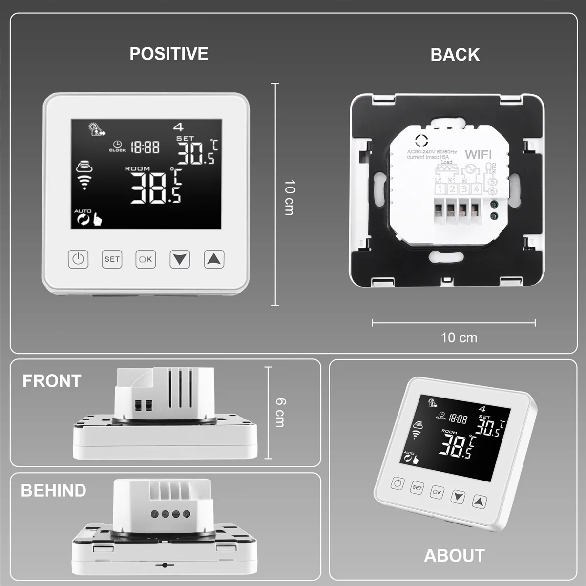 

Alexa WiFi Thermostat 220V Tuya Smart Air Conditioner Controller WiFi Temperature Controller Digital Thermostat (White)