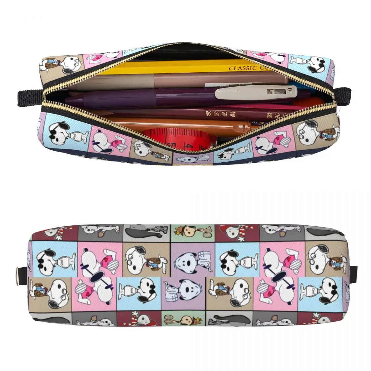 Snoopy Tour Etui Leuke Cartoon Penhouder Tas Student Grote Capaciteit Schoolbenodigdheden Rits Pennenbakje