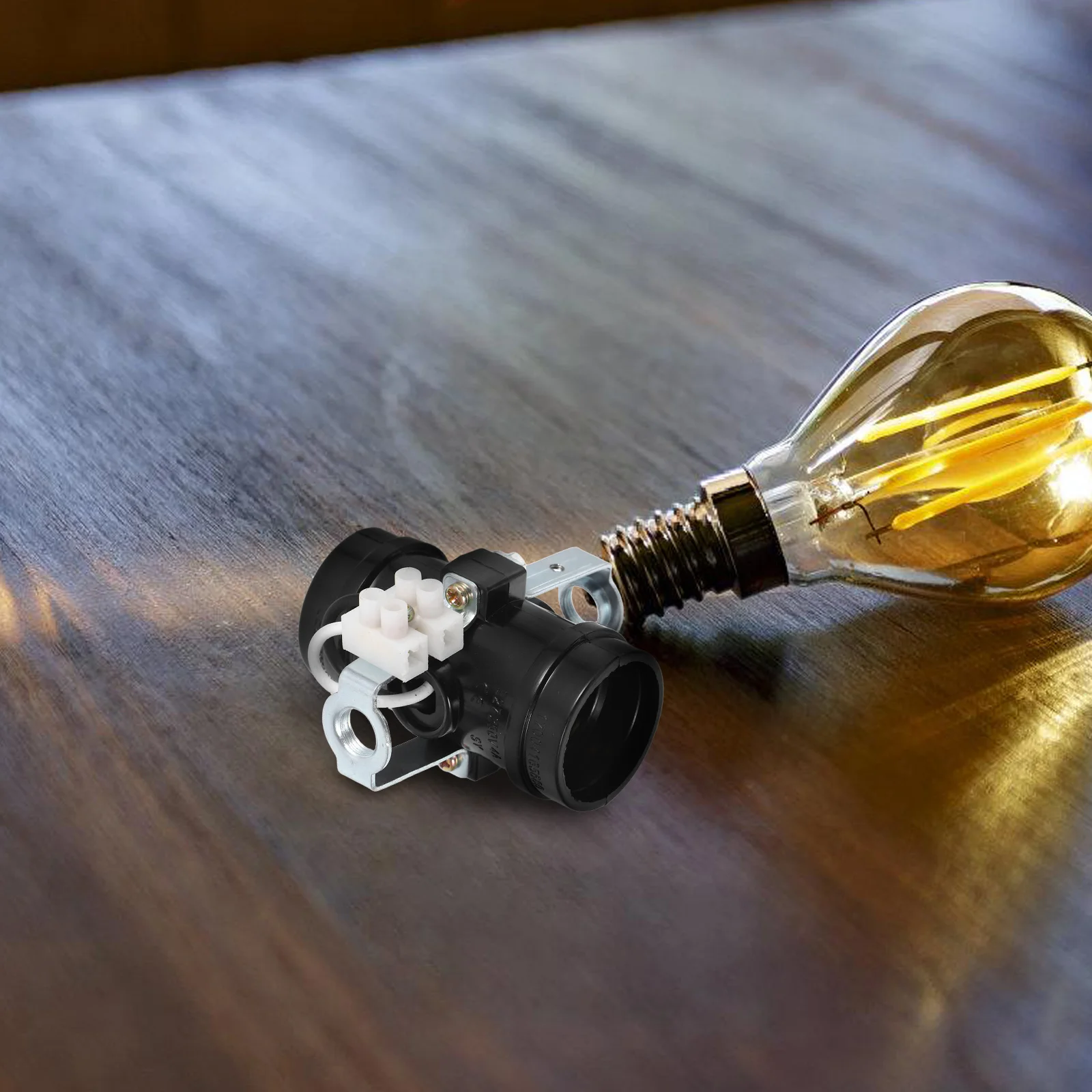 

E27 Lamp Holder Black Metal Base Socket for Desk Ceiling Light Multihead Design Easy Installation Heat Resistant Durable Wiring