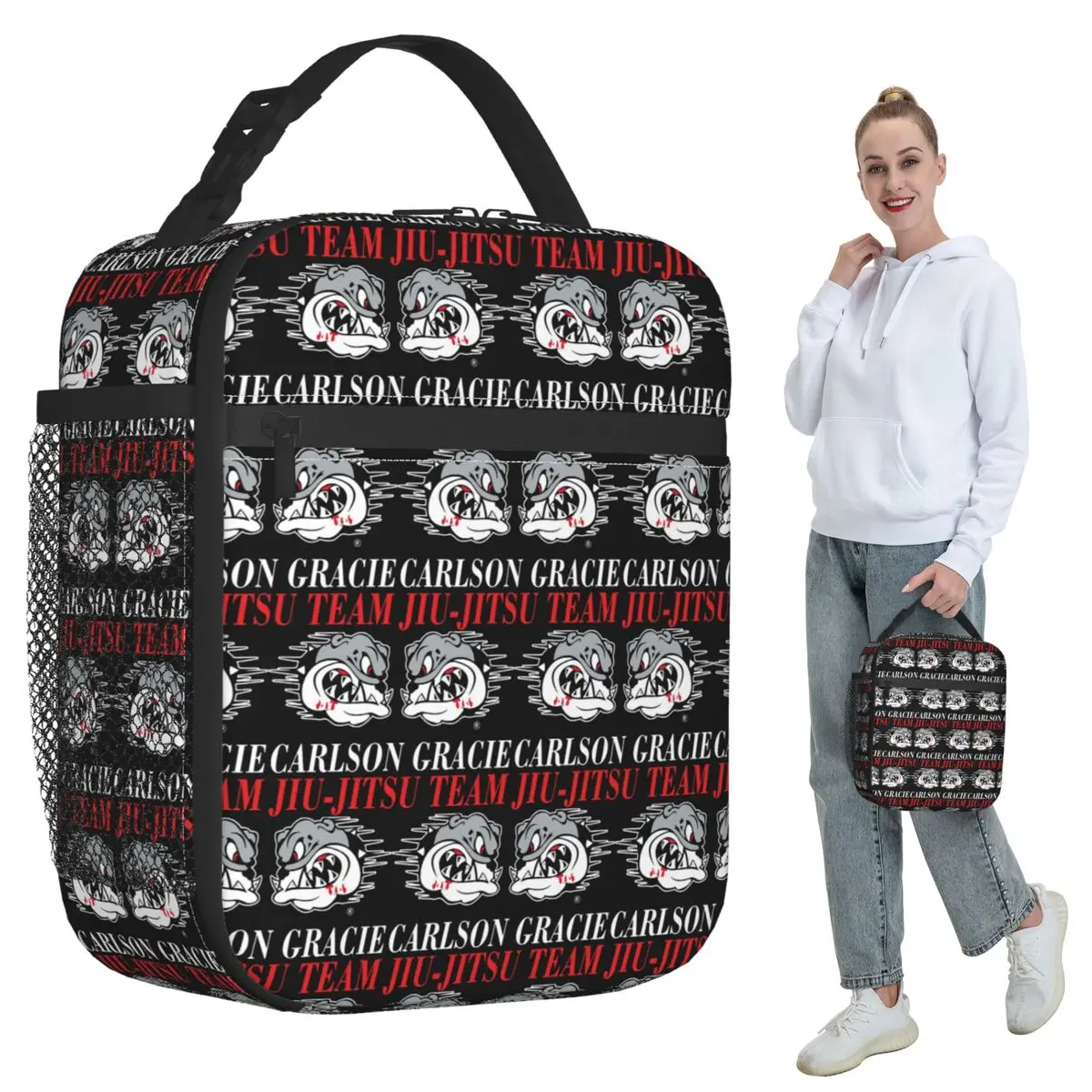 

Carlson Gracie Jiu-Jitsu Team Logo Insulated Lunch Bag Women Office Cooler Thermal Food Box Tote Portable Lunch Boxes Container
