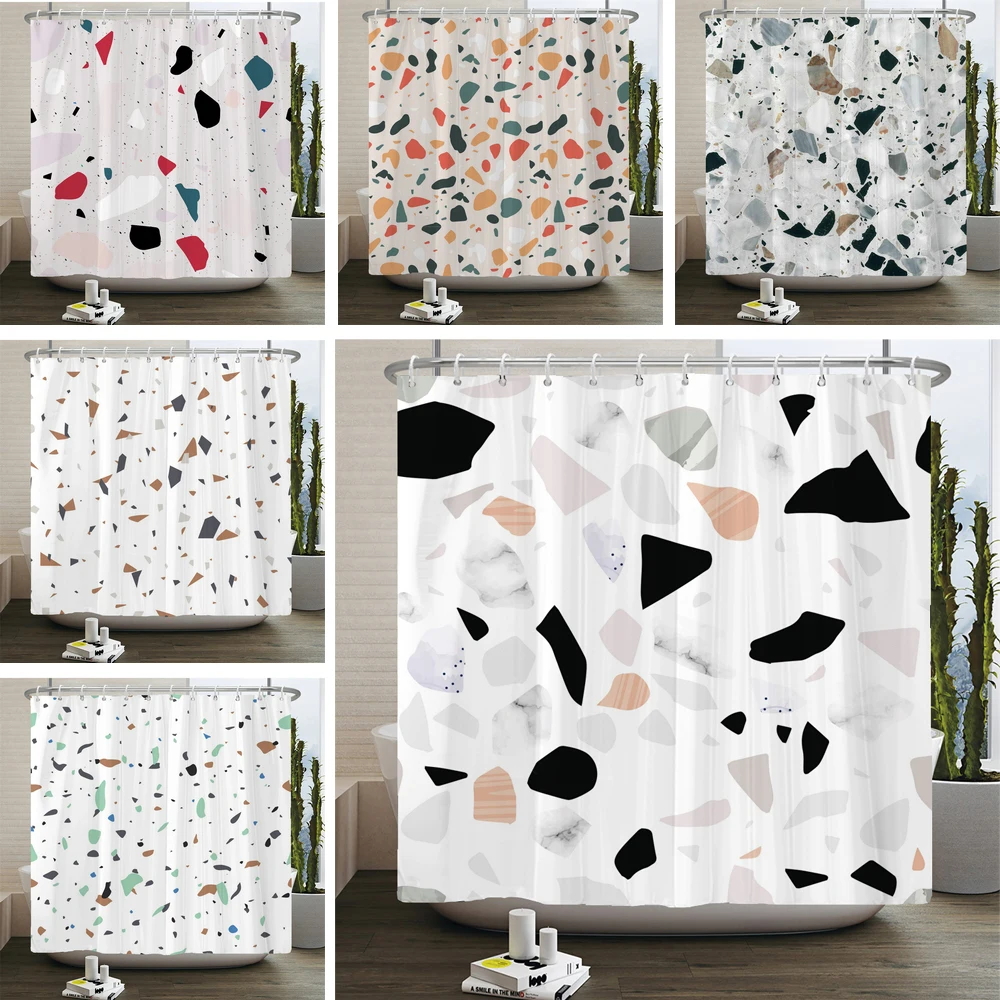 

Shower Curtain Nordic minimalist style Printed Bath Curtains Home Waterproof Bathroom Decor Screen Polyester Fabric With Hooks