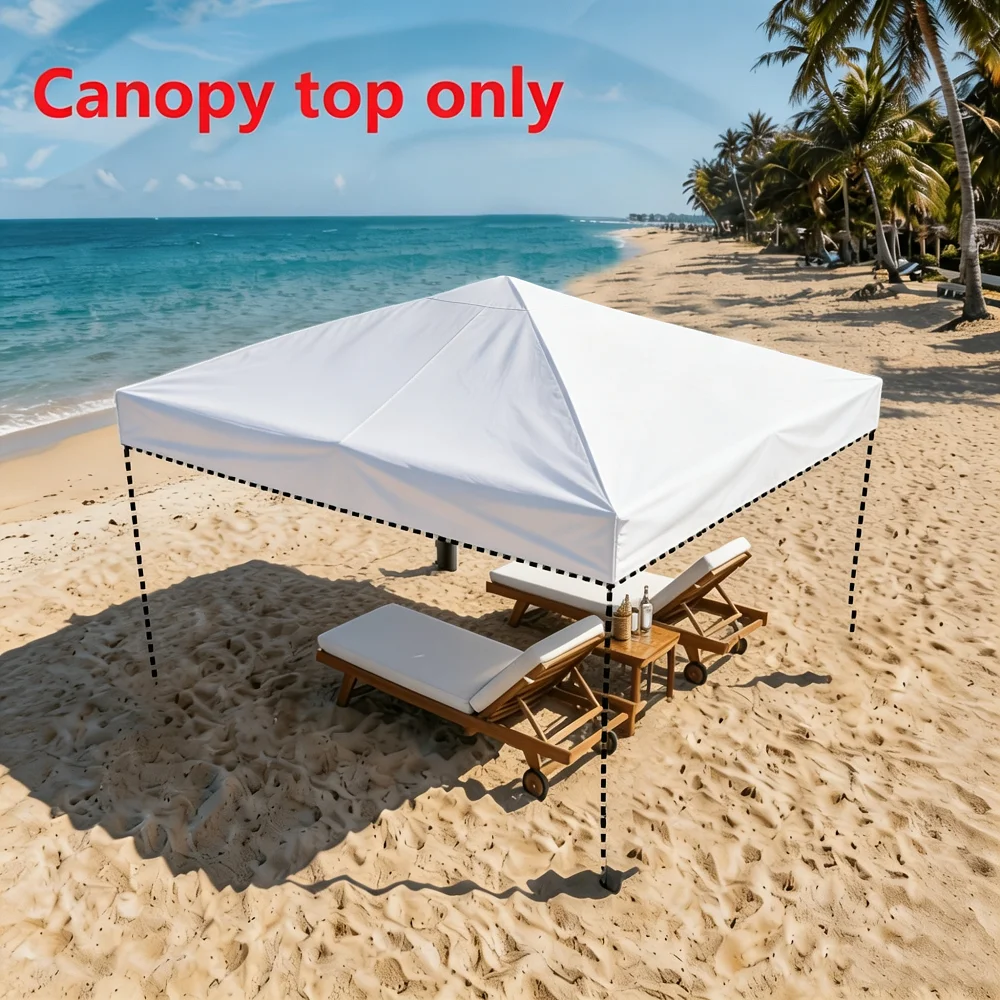 1 Piece of Hollow Frame with White Top Fabric, Suitable for Outdoor 10Ft*10Ft Stand Installation or Replacement, Stylish, Lightweight, and Easy to Carry