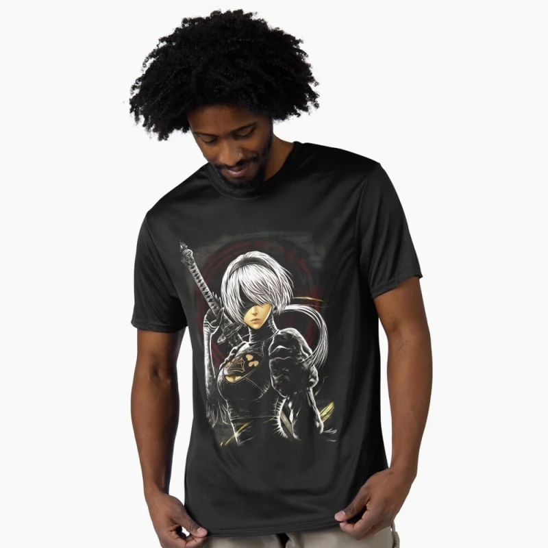 

Nier Automata 2B YoRHa Anime Gift t shirt Kawaii Waifu graphic tee 0322 Cyber Punk Y2K Clothes 100% cotton Large size Tops S-6XL