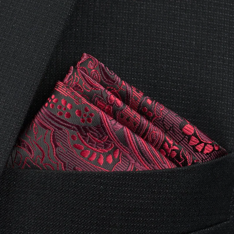 New Pocket Square Handkerchief Accessories Paisley Solid Colors Vintage Business Suit Hanky  Breast Scarf 25*25cm