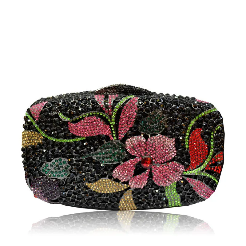 Diamond Clutch Dinner Bag Ladies Flower Pattern Handbag Handmade Banquet Dress Bag Carteras Diseñador De Lujo Sacs Marques Luxes
