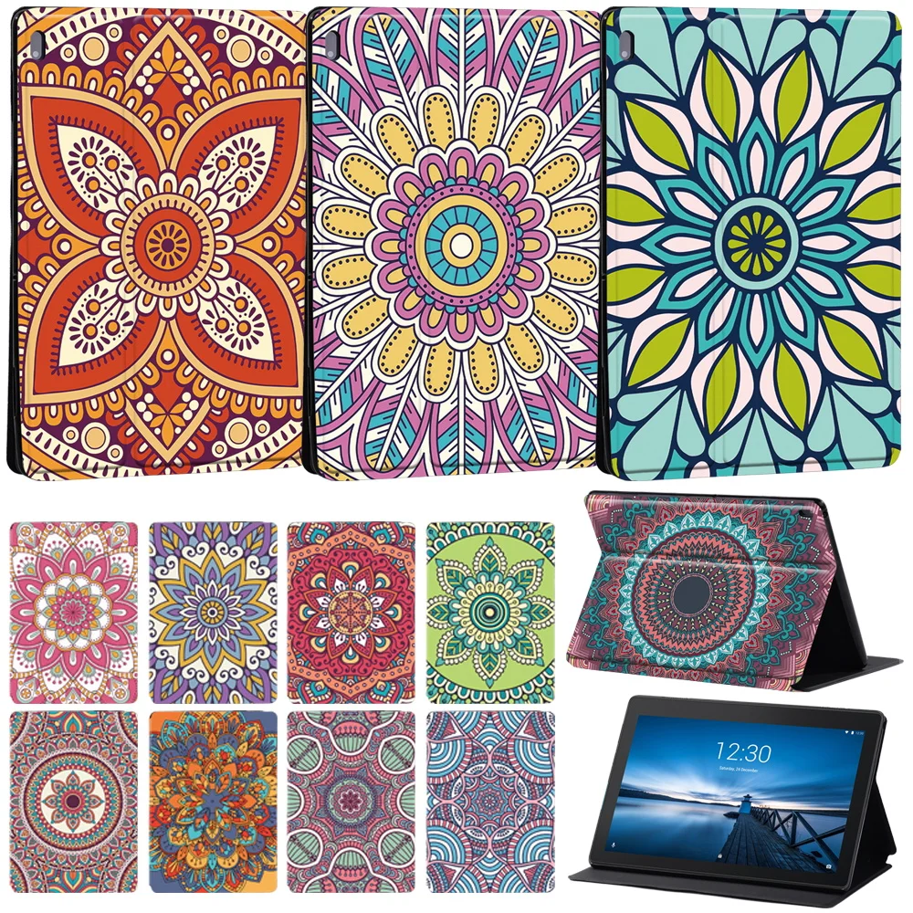 

Mandala Pattern Tablet Case for Lenovo Tab E10 10.1 Inch/Tab M10 10.1 Inch Tbalet Case M10 FHD Plus 10.3" TB-X606F M7 M8 Cover