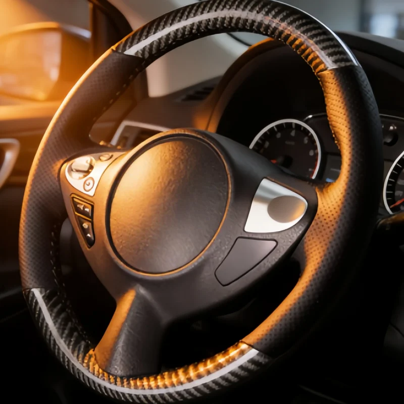 

Car Steering Wheel Weaving Carbon Fiber Leather Teana Qida Sunshine Liwei Bluebird Steering Wheel Cover For Nissan Qashqai