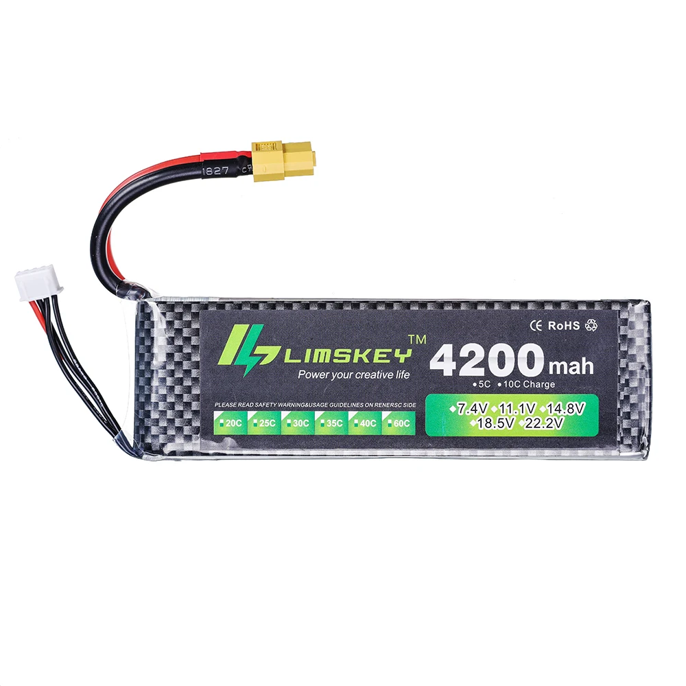 7.4v 11.1v 14.8v 4200mAh batteria Lipo per Rc Drone auto barche aereo telecomando giocattoli parti 2s 3s 4s batterie T/JST/XT60