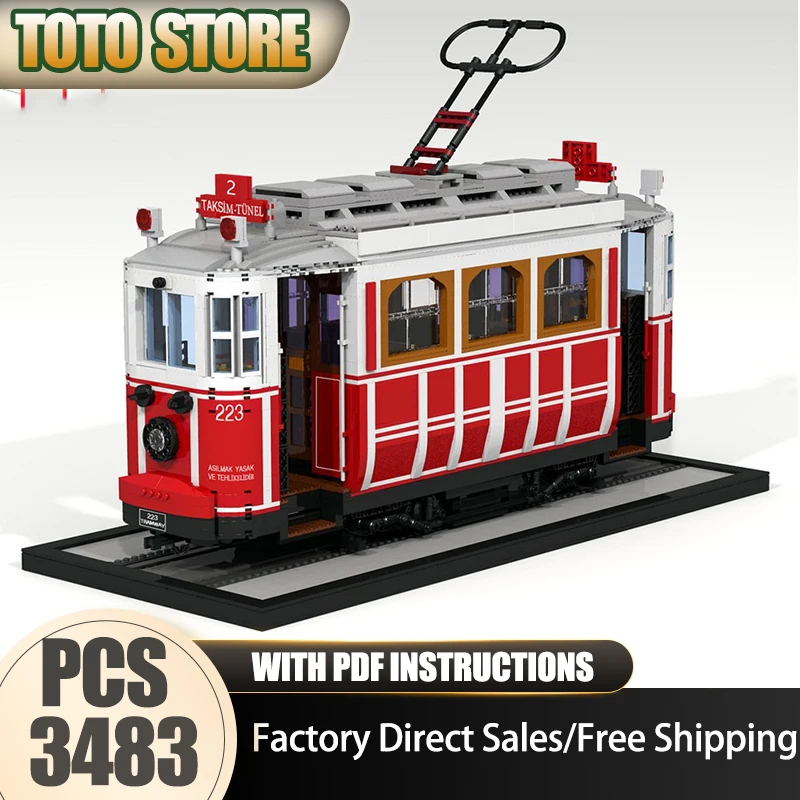 

Locomotive series Moc Building Blocks UCS Style Nostalgic Tram Model Technology Brick DIY Assembly Construction Toy Holiday Gift