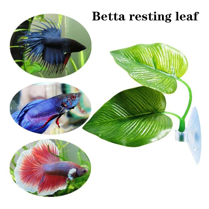 Betta Fish Rest Aquarium Leaf Plants Decoration Spawning Ornamental Plant Betta Fish Play Relax Artificial Hide Leaf Hammock