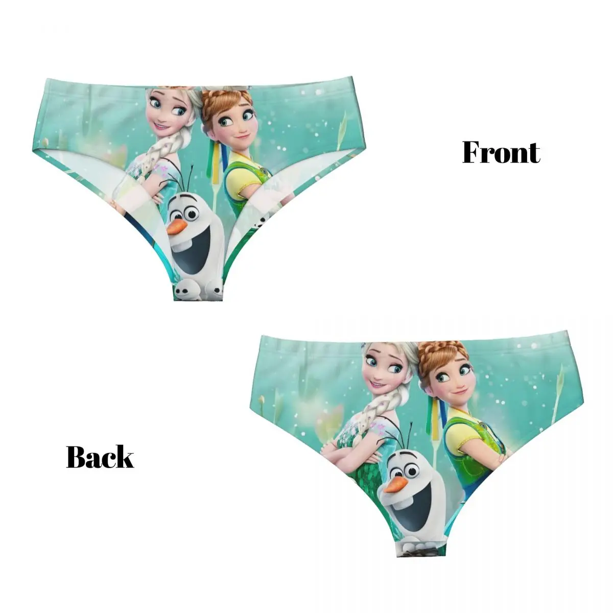 Personalizado cartoond anime congelado breve calcinha feminina estiramento princesa bonito elsa roupa interior