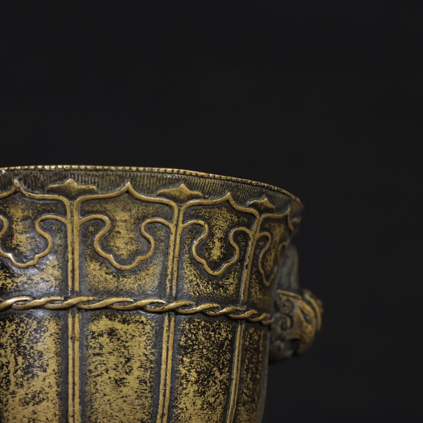 Vintage Copper Heavenly Chicken Ear Cup Censer Home Office Entrance Decor Crafts