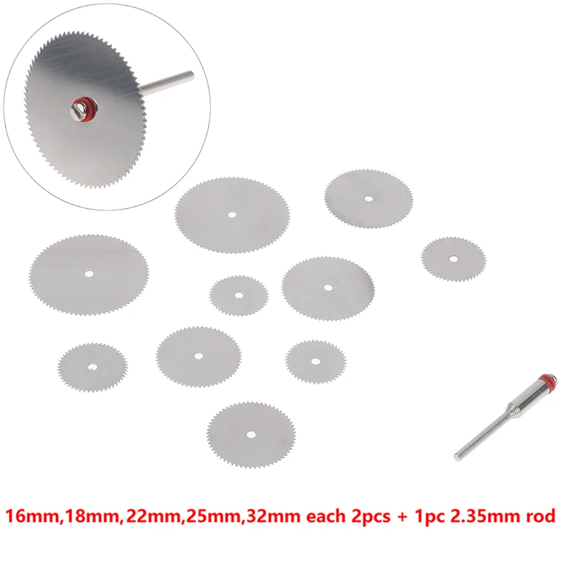 11pcs/Set Mini HSS Circular Saw Blade Metal Disc Wheel Blades Diamond Saw Blade Electric Grinding Cutting Disc Rotary Tool