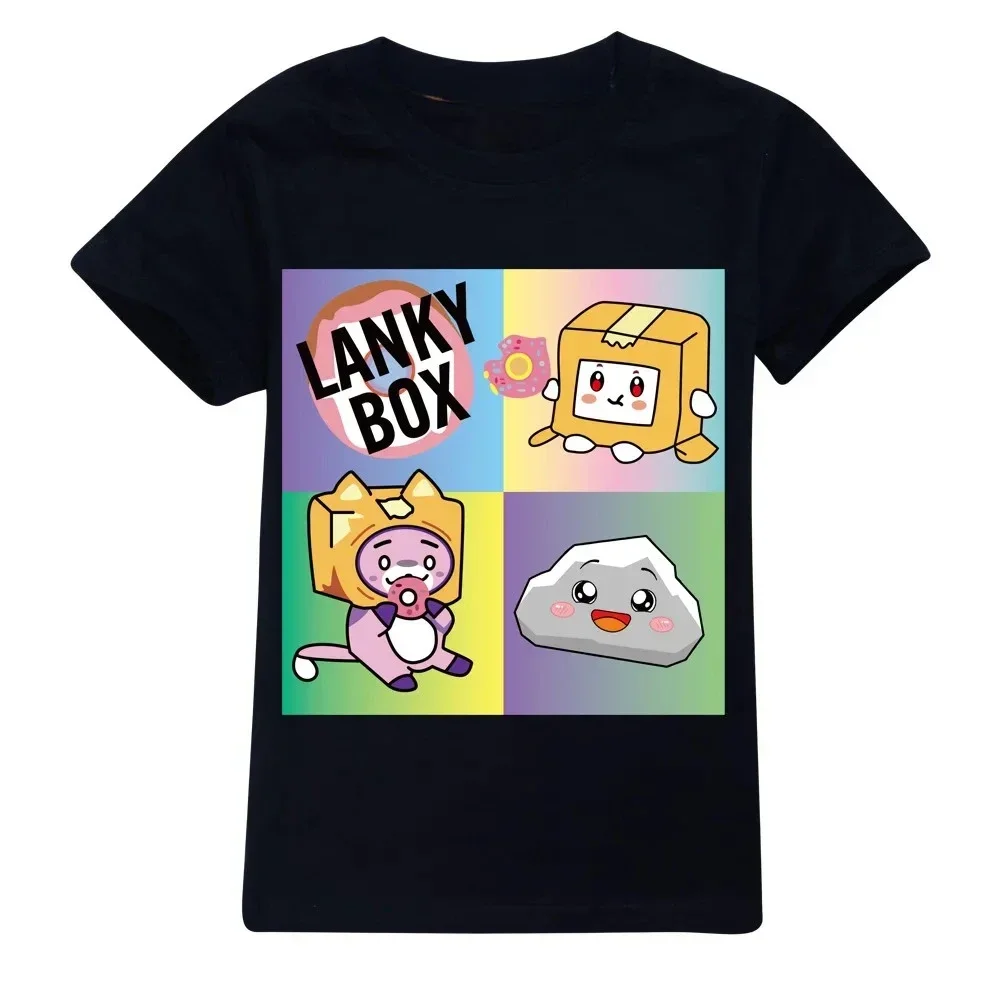 Kawaii Cartoon Lanky Box Cute Printed Children Teen T-shirt Summer Short Sleeve Cotton Girl Boy Clothing Fashion Baby Top Tee