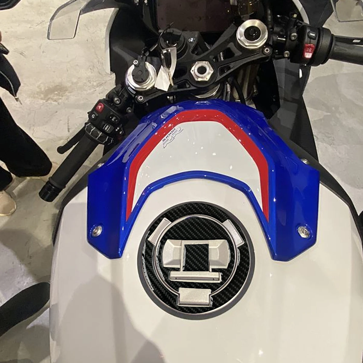 3D motocykl uhlík vlákno palivo komora nálepka palivo plyn čepice obal obtisk příslušenství pro BMW R1200GS F800R F650GS S1000RR HP2 sport