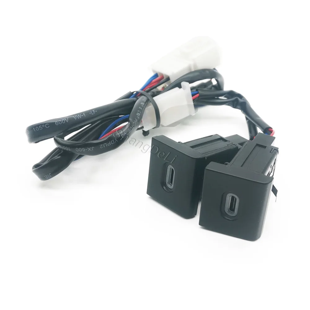 12V/24V Car Dual Charger Adapter Socket Dual Type C PD Charging Outlet Fit for Amarok 11-22 Car Accessories view 6