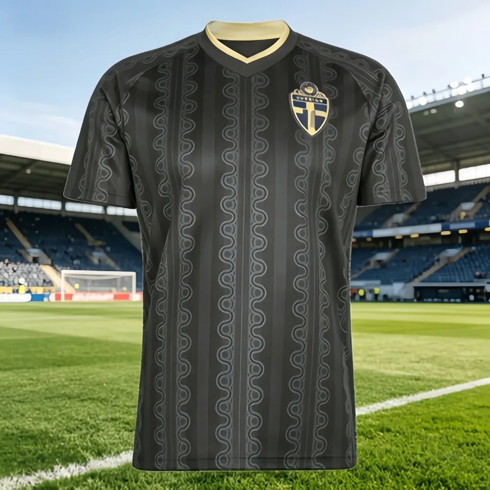 2026 Neues Fußball-T-Shirt mit Rundhalsausschnitt von Sweden, geeignet zum Surfen am Strand, atmungsaktives Sport-T-Shirt, geeignet für Männer und Frauen
