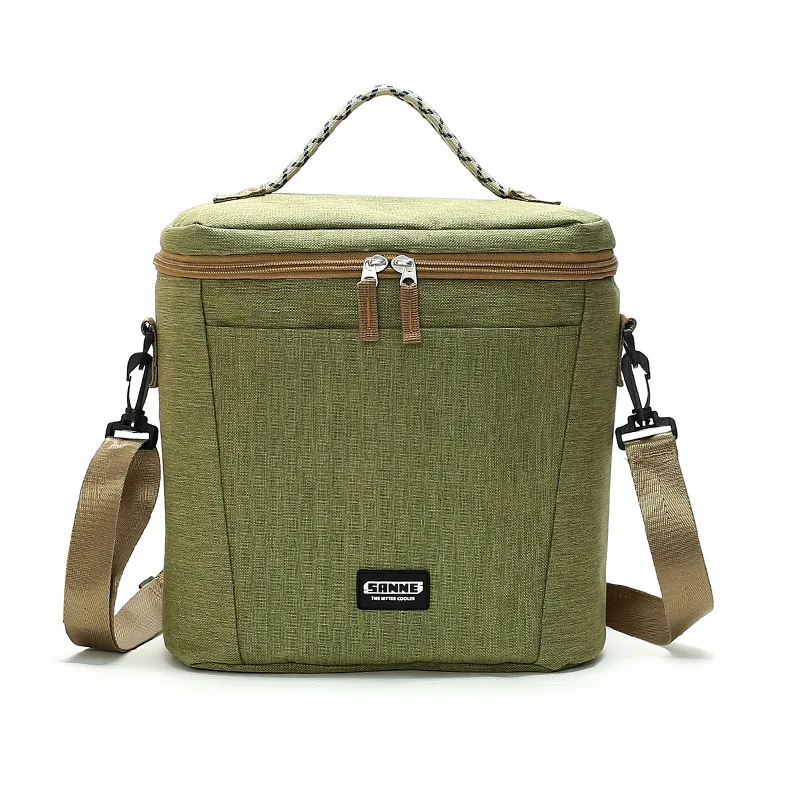 Sanne new style 10l tragbare wärme isolierte Mittags tasche 600d verdickte wasserdichte Oxford Stoff box Kühler wieder verwendbare Picknick tasche