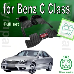 Custom 3D Car Floor Mats for Mercedes Benz C Class W203 2004-2007 W204 W205 W206 2023 Interior Accessories Artificial Leather