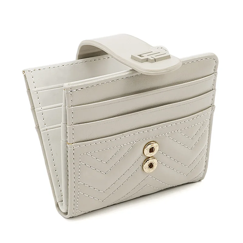 

-Border Fashion Embroidery Thread Wallet Women's Multiple Card Slots Two-Fold Coin Purse bucklePUSnakeskin Short Walle