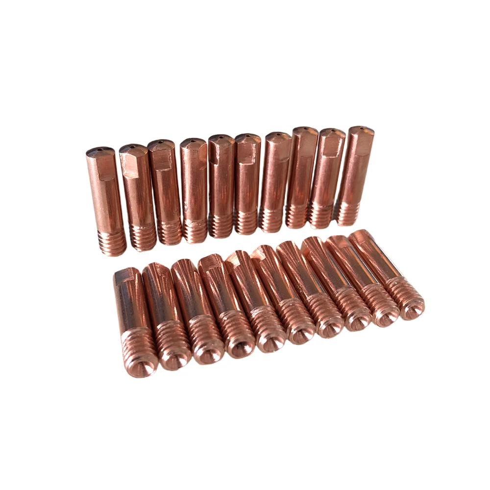 20Pcs 14AK 15AK Contact Tips Gas Nozzle M6*25mm Welding Torch Consumables Accessories 0.8/1.0/1.2mm