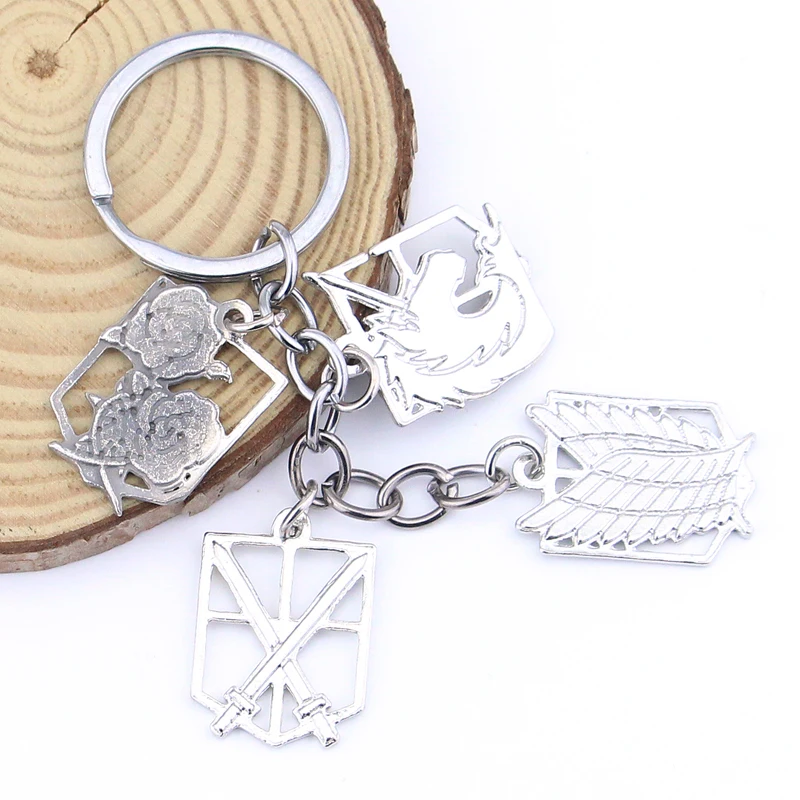 سلسلة مفاتيح أنيمي هجوم على تيتان للنساء والرجال ، أجنحة استكشاف الحرية فيجن كوسبلاي ، حلقة مفاتيح بدلاية مراوح ، حقيبة ظهر هدية مجوهرات