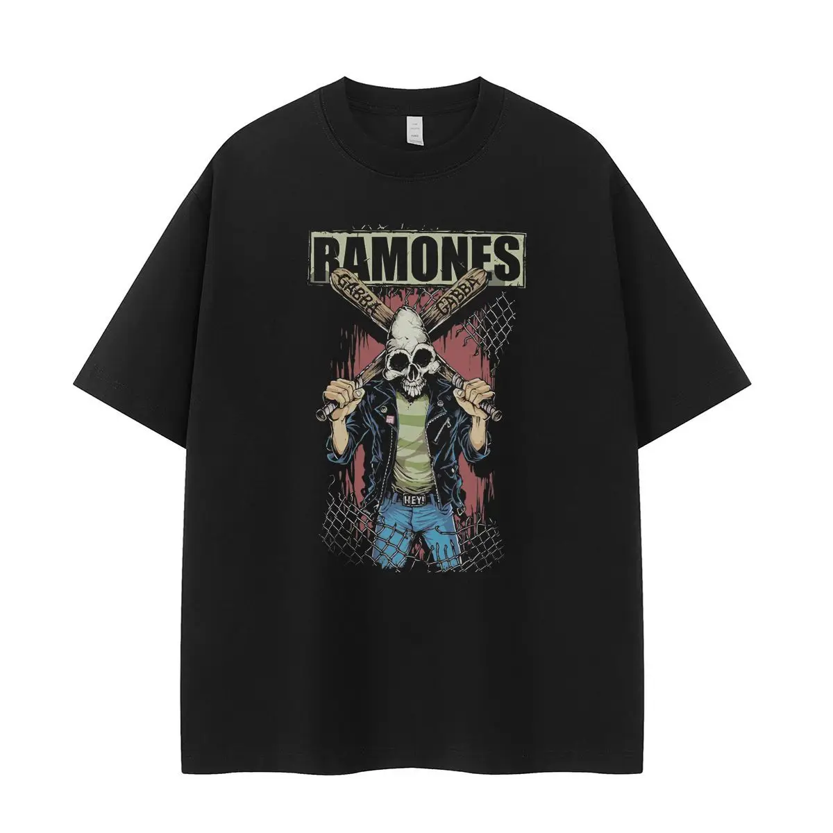 RAMONES The Ramones Band Маленький дизайн Ретро Американский уличный панк с заниженными плечами Рок Мужская и женская футболка с коротким рукавом