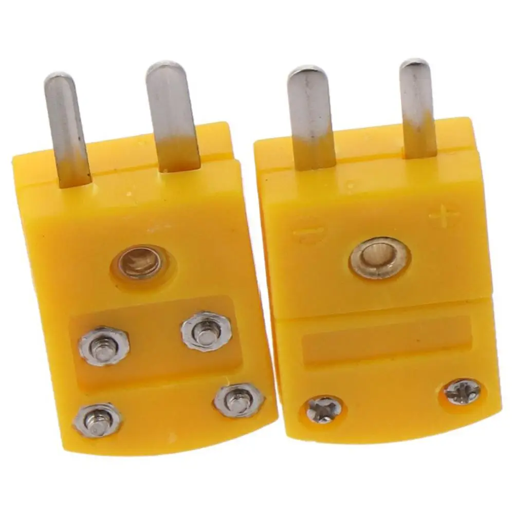 6 Pairs Plastic K Type Thermocouple Connector Yellow -200℃ ~ 260℃ Wire Connectors Adapter Plugs for Thermocouple