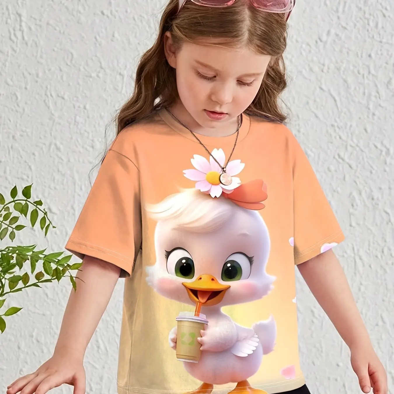 Childrens Clothing Girl Clothes Short Sleeve Girl T-Shirt Cartoon Animals Print Casual O-Neck Girl Top Tee Kids Summer Clothes