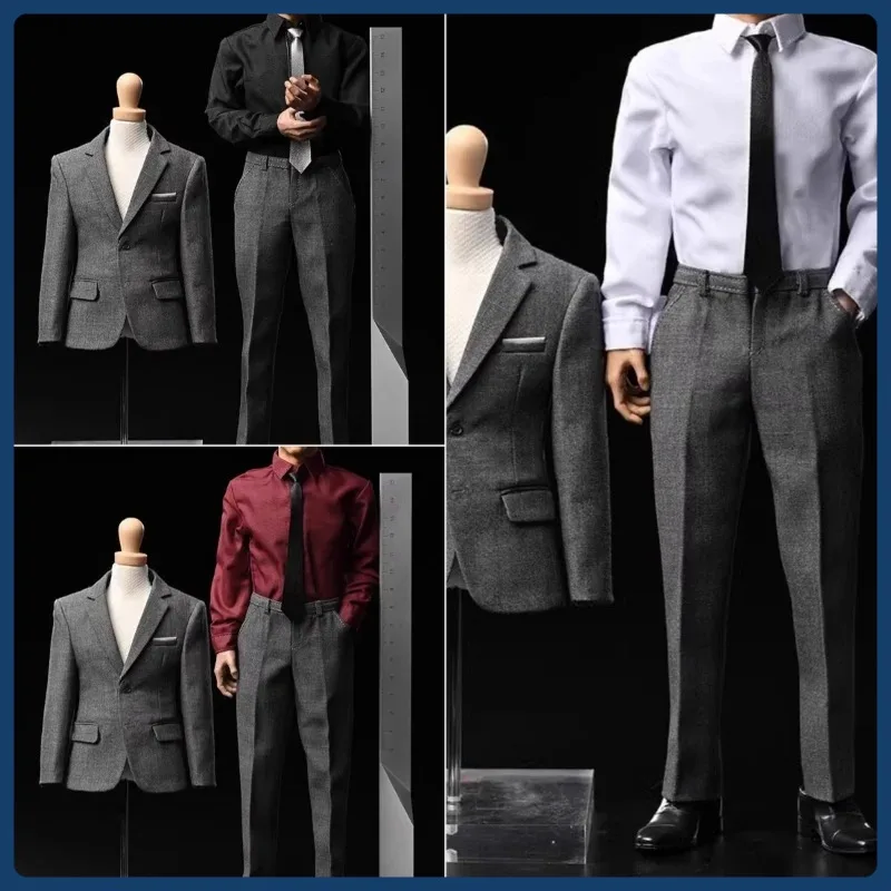

Toy Center CEN-M20 1/6 Scale Male Grey Suit Coat Pants with Shoes Clothes Model for 12in Action Figures Narrow Shoulder Body
