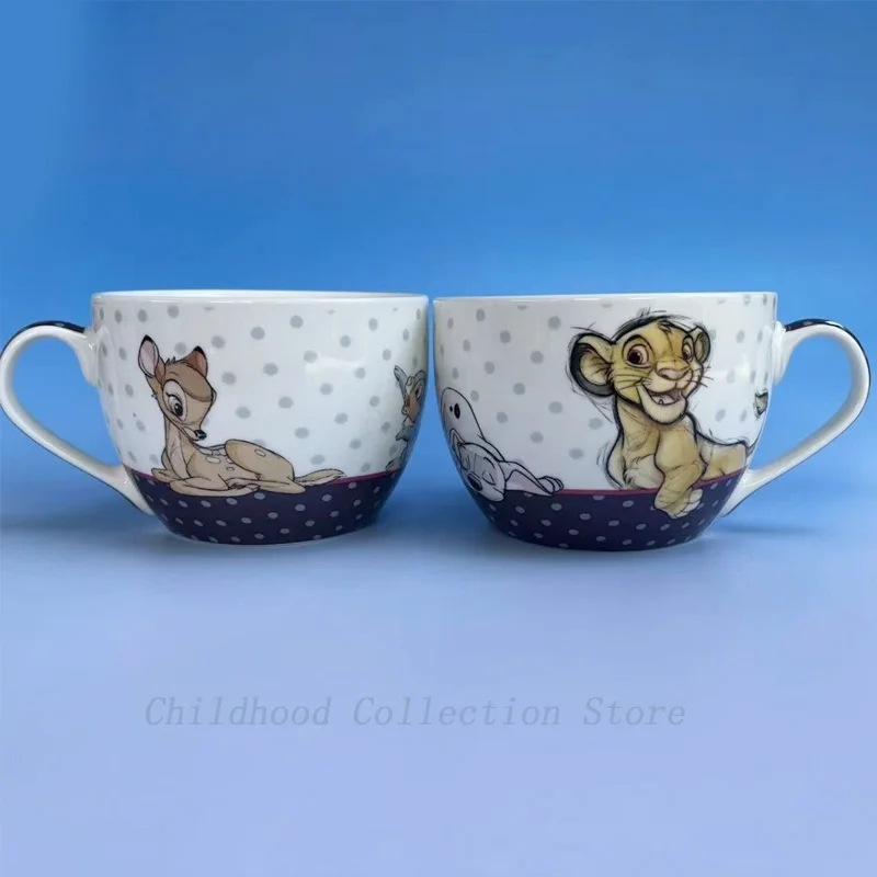 Kawaii Disney The Lion King Simba Bambi Thumper The Hundred And One Dalmatians Patch Action Figures Toys Ceramic Cup Mug Gifts