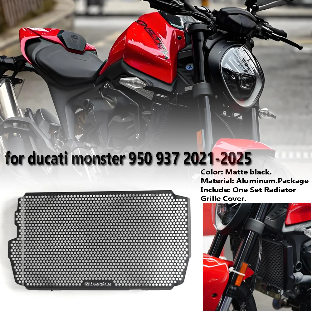 

for Ducati Monster 950 937 2021-2025 Honeycomb water tank mesh motorcycle radiator core shield grille cover protection