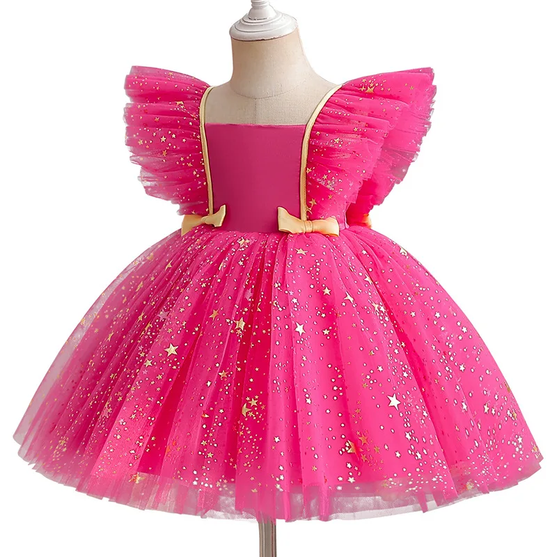 

Детское платье принцессы для девочек, винтажное элегантное платье с вышивкой на день рождения, сетчатое платье для свадебной вечеринки, детское торжественное платье для выпускного вечера, бальное платье