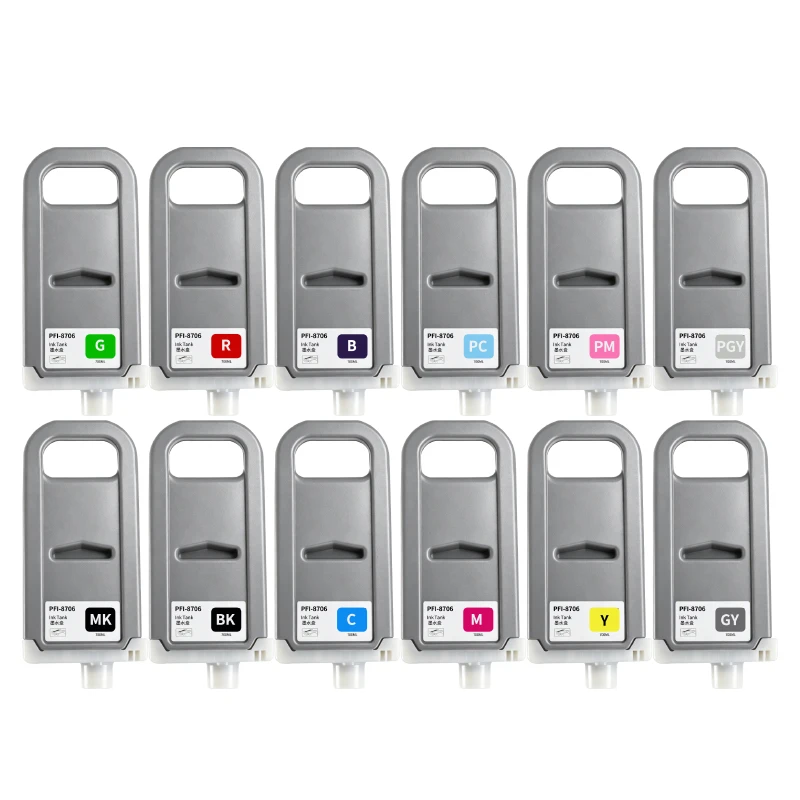 700ML PFI-8706 PFI8706 Ink Cartridge Premium Compatible for Canon iPF8300s iPF8410 iPF9410 iPF9410s Printer with Pigment ink