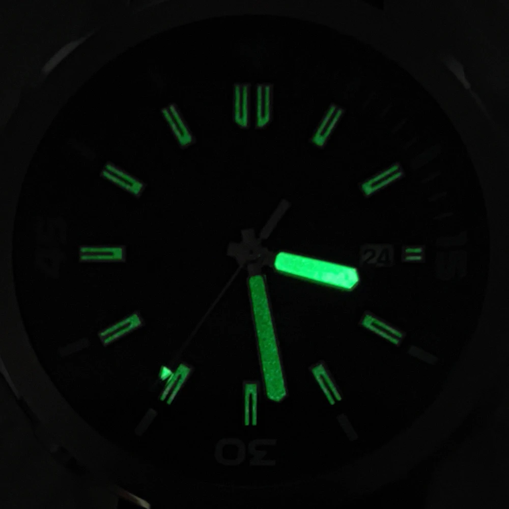 حار بيع السيراميك الحافة 47 مللي متر مقاومة للماء NH35 التلقائي الميكانيكية رجالي الغوص ساعة سيليكون المطاط #6