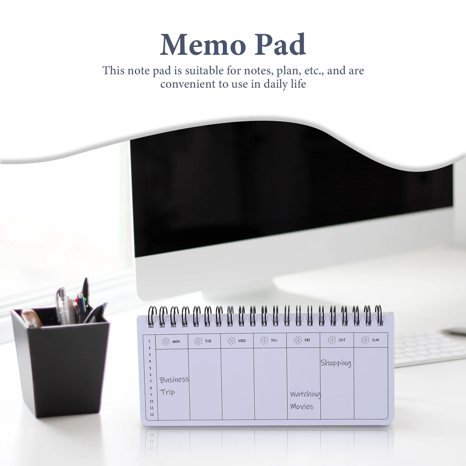 Tearable Weekly Planner Portable Coil Up Notepad Garland Design Smooth Writing Student Accessories Compact Notebooks