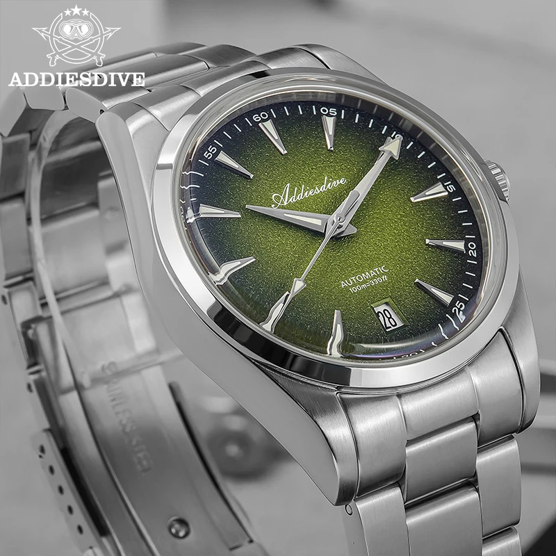 ADDIESDIVE New 39mm Men Watch AD2094 Top Brand Luxury NH35 Automatic Diving 100m Waterproof Fashion Watch 316L Stainless Steel